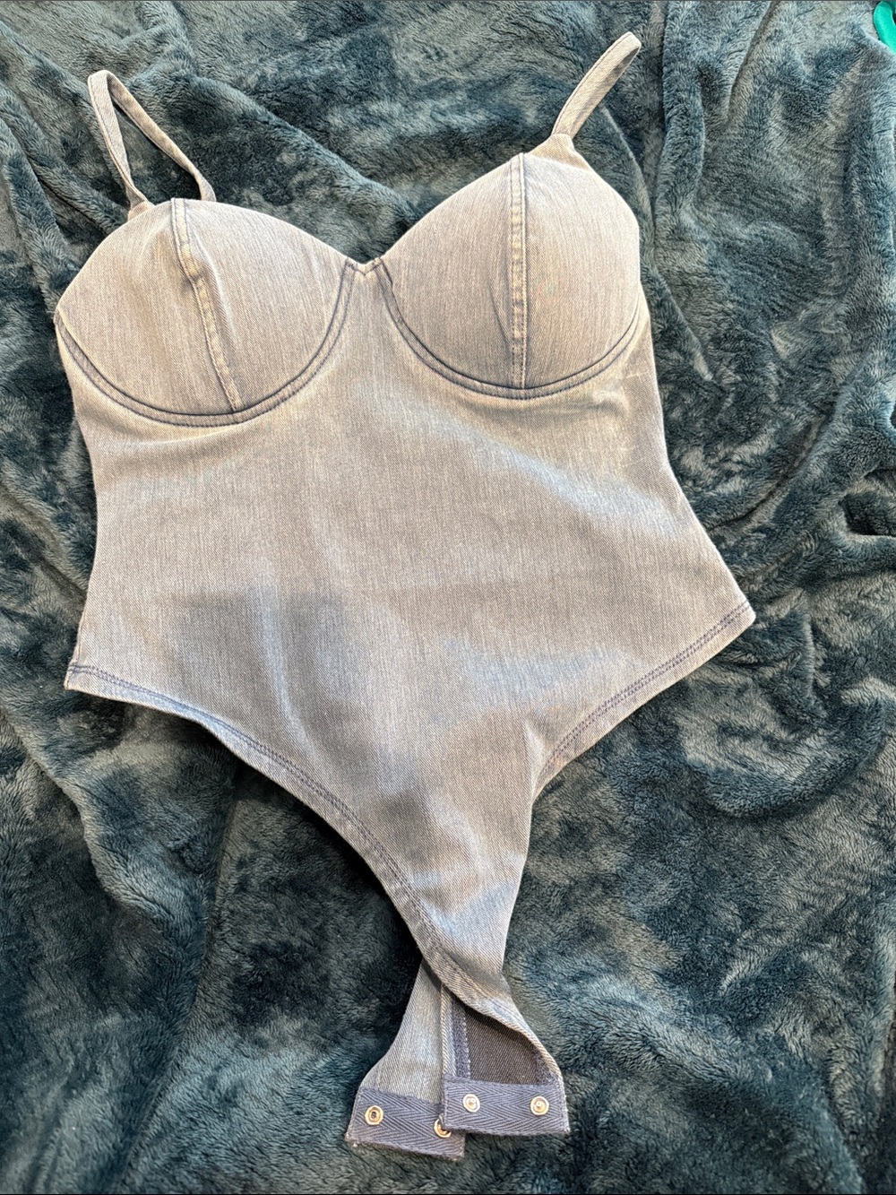 JLUXLABEL Light Denim Gray Bodysuit